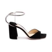 Jimmy Choo Svart Kristall Sandal Black, Dam