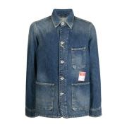 Kenzo Denim Logo Patch Jacka Blue, Herr