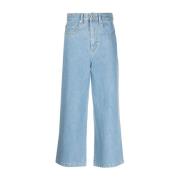 Kenzo Blå Cropped Denim Jeans Blue, Dam
