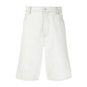 Kenzo Logo-broderade denimshorts White, Herr