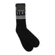 Versace Stretchblandade bomullsstrumpor Black, Herr