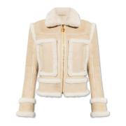 Balmain Shearlingjacka med fickor Beige, Dam