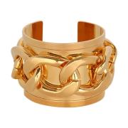 Balmain Brass chain cuff bracelet Yellow, Dam