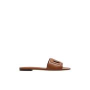 Dolce & Gabbana Bianca leather mules Brown, Dam