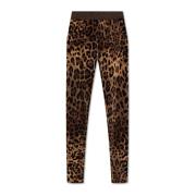 Dolce & Gabbana Leggings med leopardtryck Brown, Dam