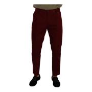 Dolce & Gabbana Mörkröda Bomulls Chinos Byxor Red, Herr