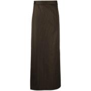 Jean Paul Gaultier Elegant Kaffebrun Maxi Kjol Brown, Dam