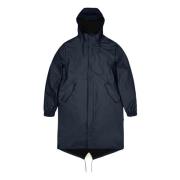 Rains Minimalistisk Vattentät Fishtail Parka Blue, Dam