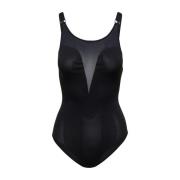 Alexander McQueen Mesh Rygglös Body Black, Dam