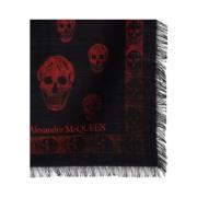 Alexander McQueen Klassisk Skull Foulard Black, Dam