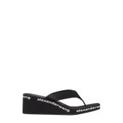 Alexander Wang Logo Kil Sandaler Black, Dam