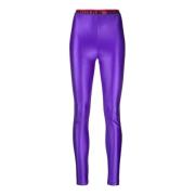 Versace Jeans Couture Stiliga Leggings för Kvinnor Purple, Dam