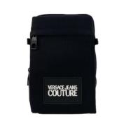 Versace Jeans Couture Svart Monospalla Nylon Ryggsäck Black, Herr