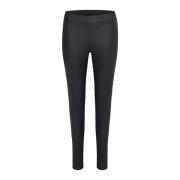 Kaffe Slim-Fit Coated Jeggings Byxor Black, Dam