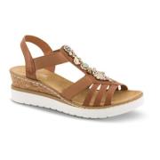 Rieker Karamellbruna Glamour Sandaler Brown, Dam