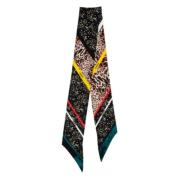 Patrizia Pepe Sidenscarf med Chin Art Cracks Black, Dam