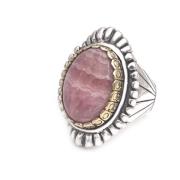 Jalan Jalan Rhodochrosite Oval Ring Multicolor, Unisex