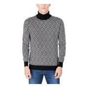 Antony Morato Herr Svart Stickad Turtleneck Black, Herr