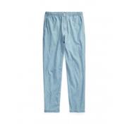 Polo Ralph Lauren Elastisk Midja Prepster Chambray Byxor Blue, Herr