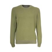 Gran Sasso Slim Fit Rund Hals Cashmere Tröja Green, Herr