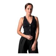 Agolde Spider Black Vest Black, Dam