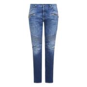 Balmain Stiliga Blå Slim-Fit Jeans Blue, Herr