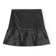 Ganni Volang Mini Kjol Black, Dam