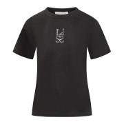 Ludovic de Saint Sernin Svart T-shirt med rhinestone monogram Black, D...