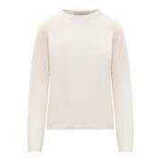 Jucca Vit Crew Neck Stickad Tröja White, Dam