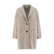 Le Tricot Perugia Single-Breasted Coats Beige, Dam