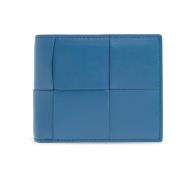 Bottega Veneta Läderfällbar plånbok Blue, Herr