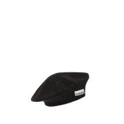 Ganni Snygg Ribbstickad Beret Black, Dam