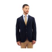 Brooks Brothers Marinblå Stretch Bomull Corduroy Jacka Blue, Herr