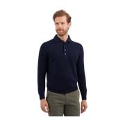 Brooks Brothers Marinblå Ull-Kashmir-Blandad Polo Tröja Blue, Herr