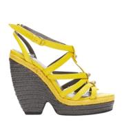 Balenciaga Vintage Pre-owned Läder espadriller Yellow, Dam