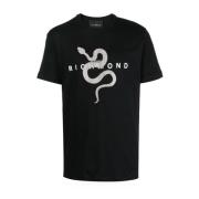 John Richmond Vanlig Logo Kontrast T-shirt Black, Herr