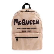 Alexander McQueen Metropolitan ryggsäck med logotyp Beige, Herr
