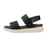 Fluchos Stiliga Platta Sandaler för Kvinnor Black, Dam