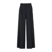 Msgm Svarta yllebyxor med fickor Black, Dam