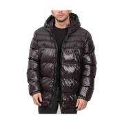 Geox Hooded Down Jacket Black, Herr