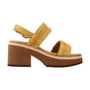 Alpe High Heel Sandals Yellow, Dam