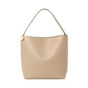 Stella McCartney Präglad Grainy Toteväska Beige, Dam