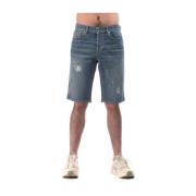 Les Hommes Denim Shorts Blue, Herr