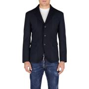 Dsquared2 Marinblå Stretch Ull Blazer Blue, Herr