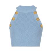 Balmain Sleeveless Tops Blue, Dam