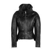 Alexander McQueen Svart Läder Bikerjacka Black, Dam