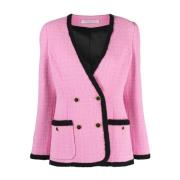 Alessandra Rich Rosa ytterkläder för kvinnor Aw23 Pink, Dam