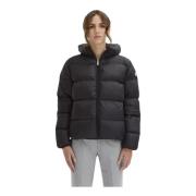 Centogrammi Feather Padded Hooded Jacket with Zip Closure Black, Dam