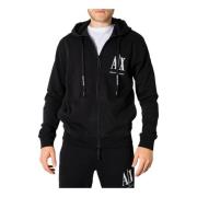 Armani Exchange Stilig Zip Sweatshirt för Män Black, Herr