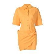 Jacquemus Tangerine Orange Wrap Skjortklänning Orange, Dam